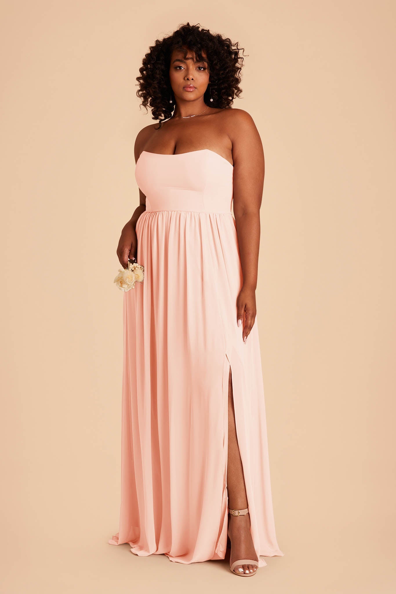 blush pink plus size dress